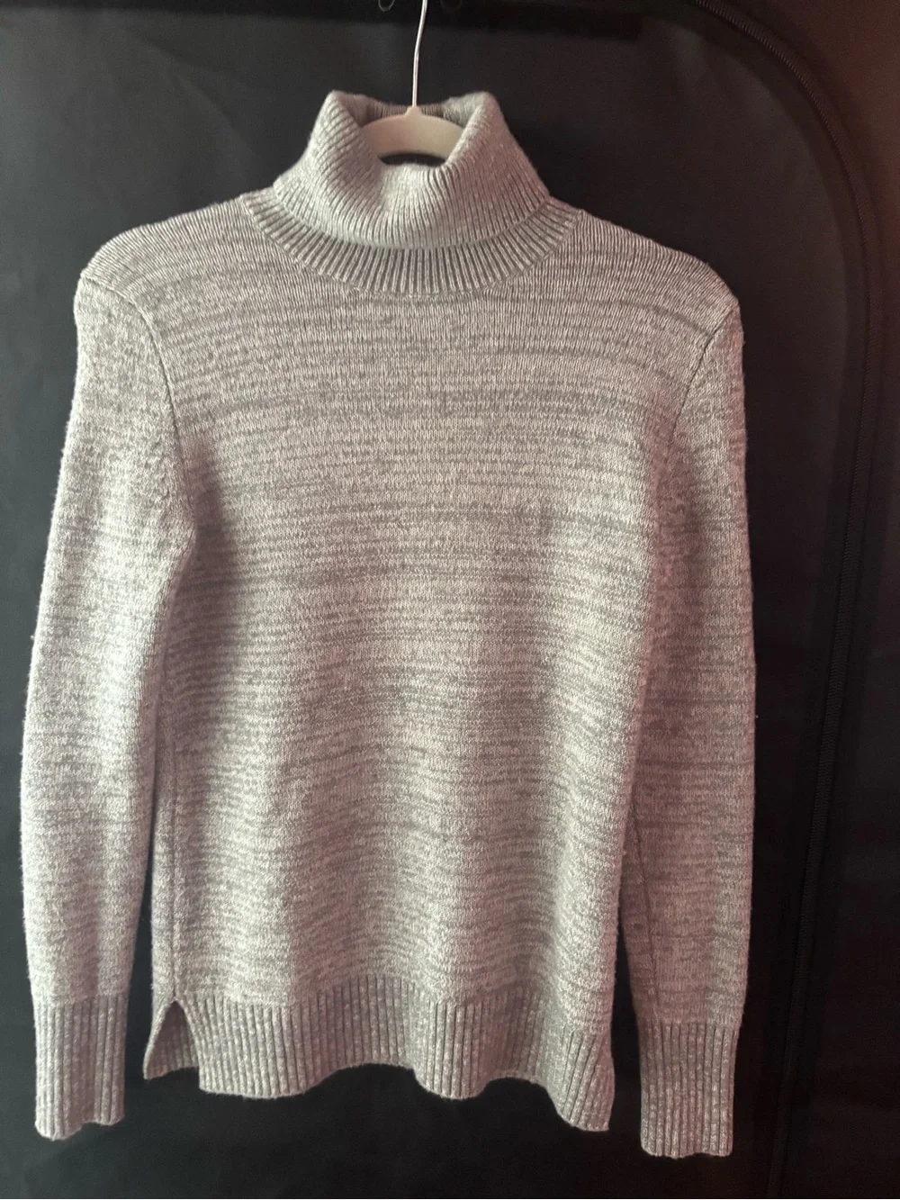 J. Crew Gray Space Dye Wool Blend Turtleneck Sweater